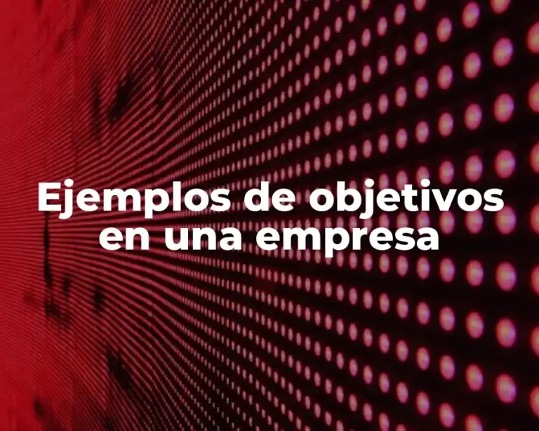 Ejemplos de objetivos en una empresa