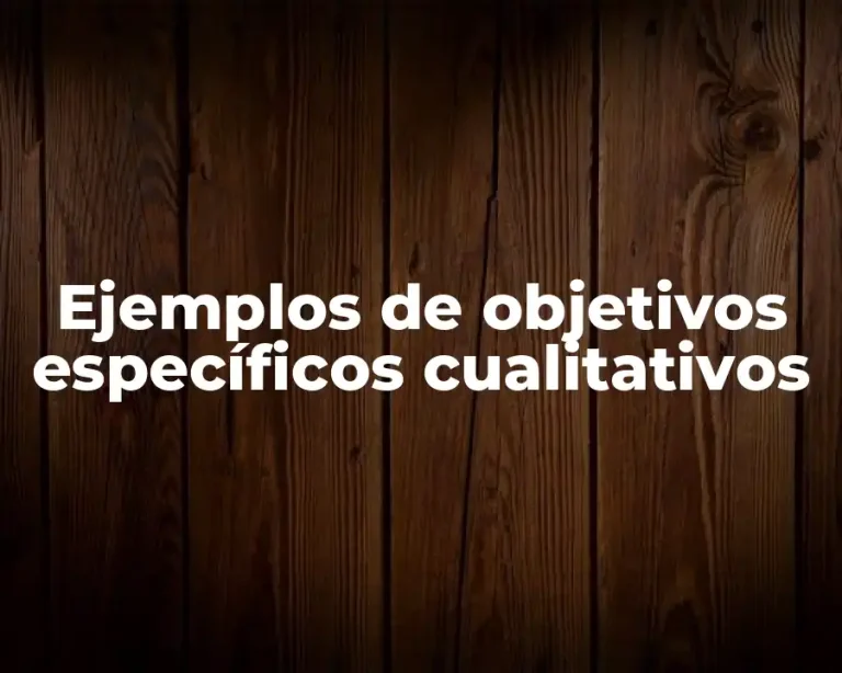 Ejemplos de objetivos específicos cualitativos