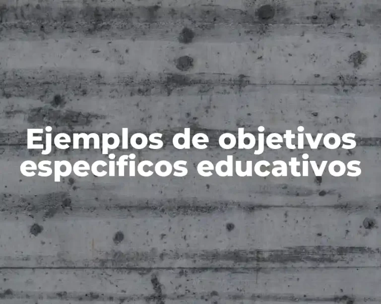 Ejemplos de objetivos especificos educativos