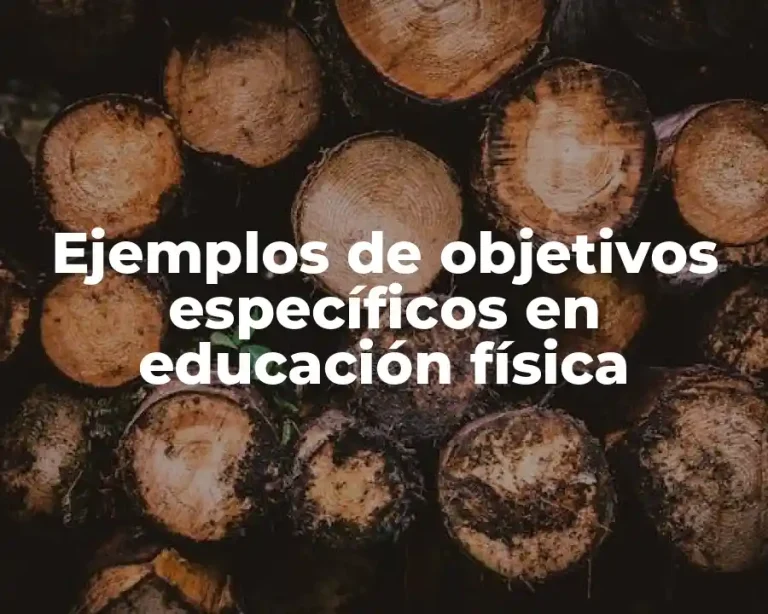 Ejemplos de objetivos específicos en educación física