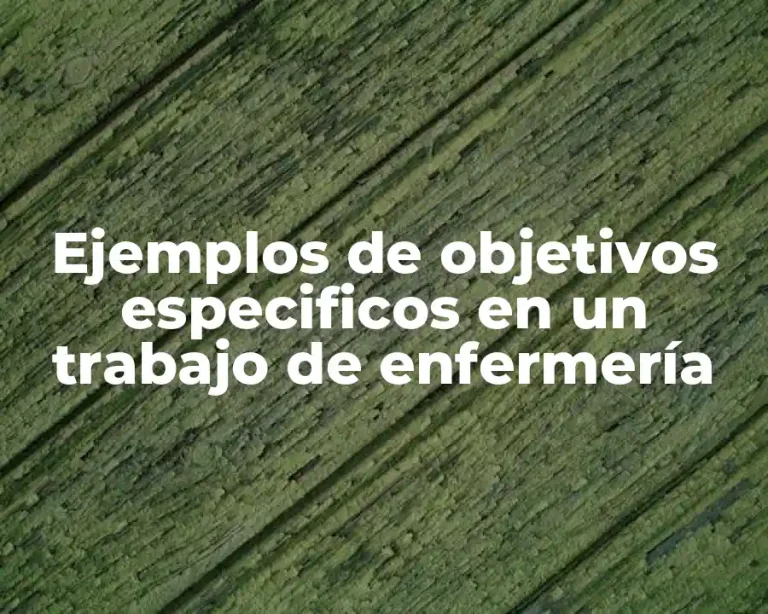Ejemplos de objetivos especificos en un trabajo de enfermería