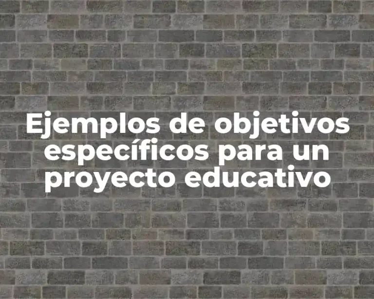 Ejemplos de objetivos específicos para un proyecto educativo