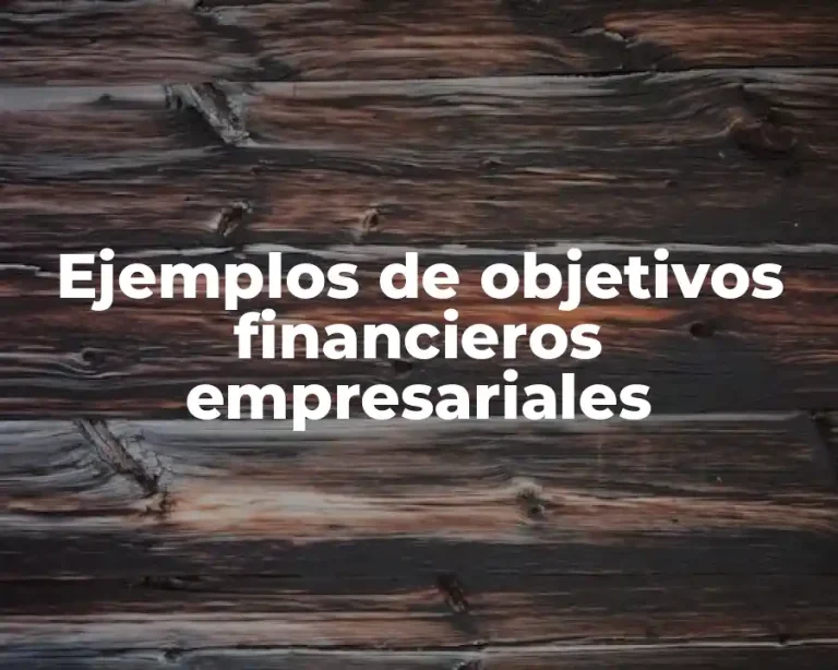 Ejemplos de objetivos financieros empresariales