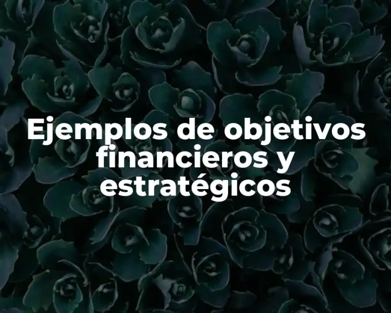 Ejemplos de objetivos financieros y estratégicos
