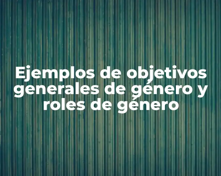 Ejemplos de objetivos generales de género y roles de género