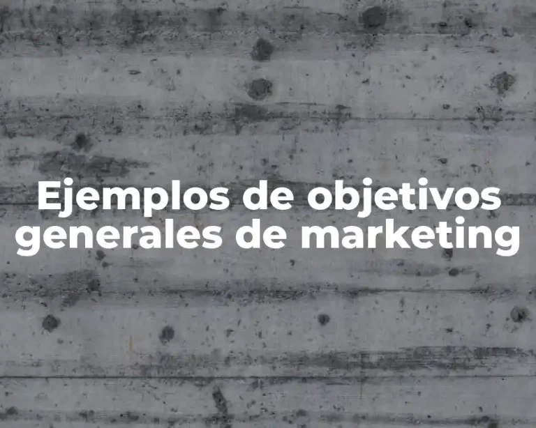 Ejemplos de objetivos generales de marketing