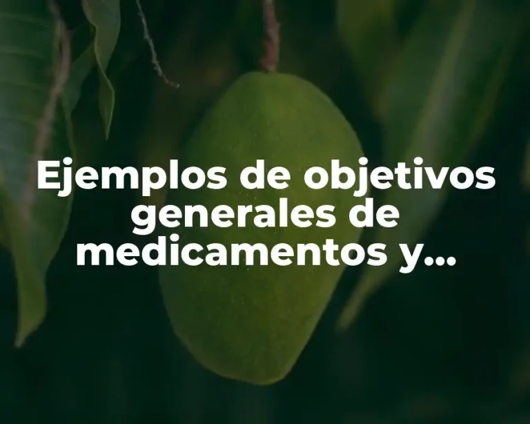 Ejemplos de objetivos generales de medicamentos y Significado