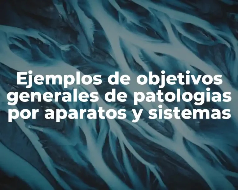 Ejemplos de objetivos generales de patologias por aparatos y sistemas