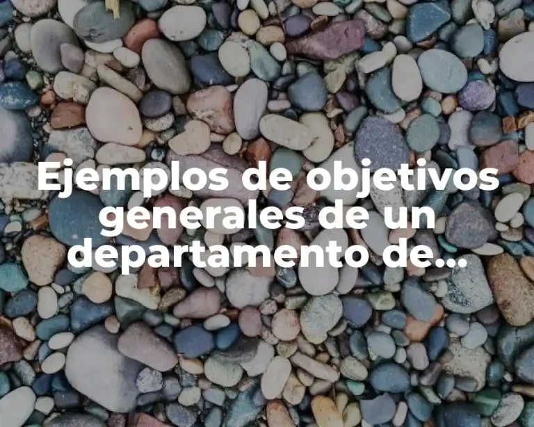 Ejemplos de objetivos generales de un departamento de trabajo social