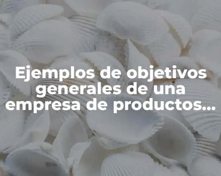 Ejemplos de objetivos generales de una empresa de productos naturales