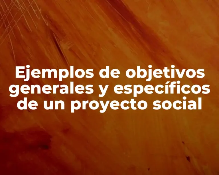 Ejemplos de objetivos generales y específicos de un proyecto social