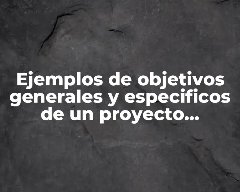 Ejemplos de objetivos generales y especificos de un proyecto sustentable