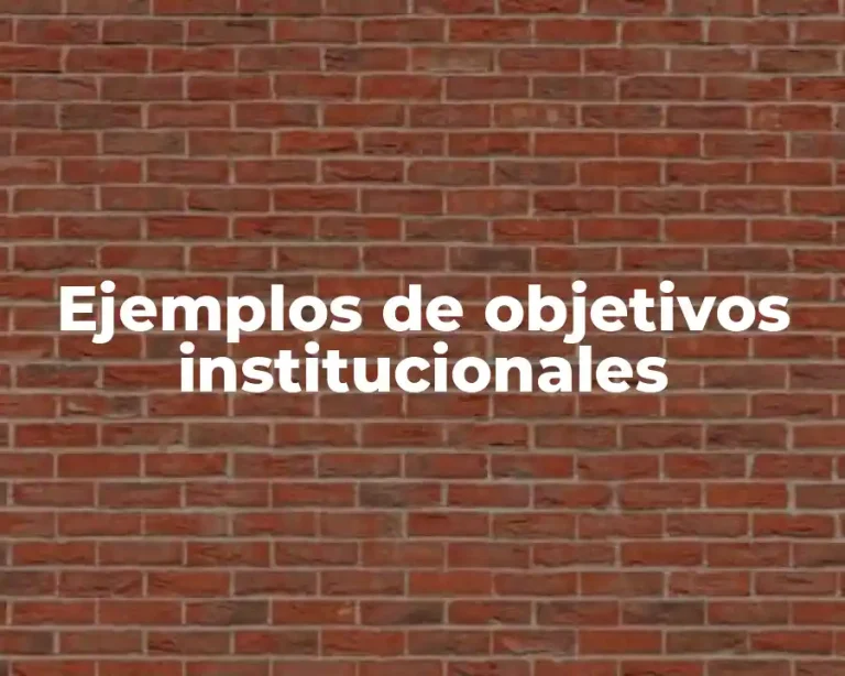 Ejemplos de objetivos institucionales