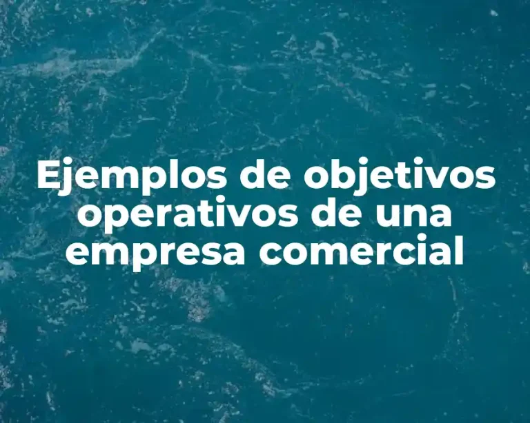Ejemplos de objetivos operativos de una empresa comercial