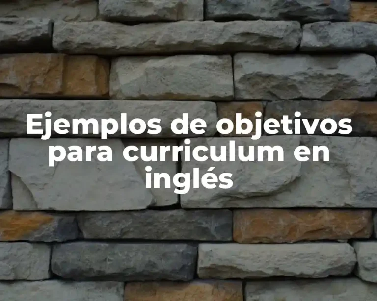 Ejemplos de objetivos para curriculum en inglés