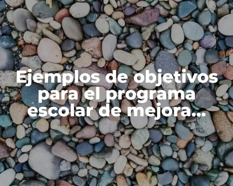 Ejemplos de objetivos para el programa escolar de mejora continua