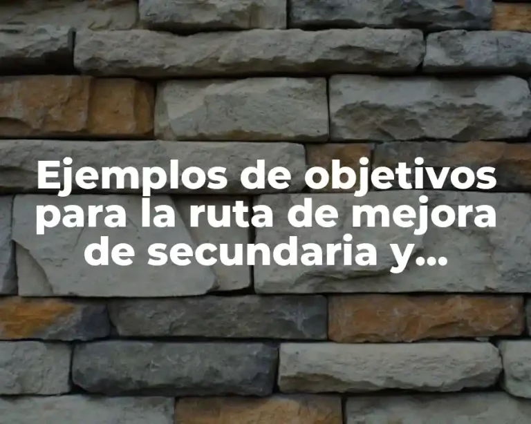 Ejemplos de objetivos para la ruta de mejora de secundaria y Significado