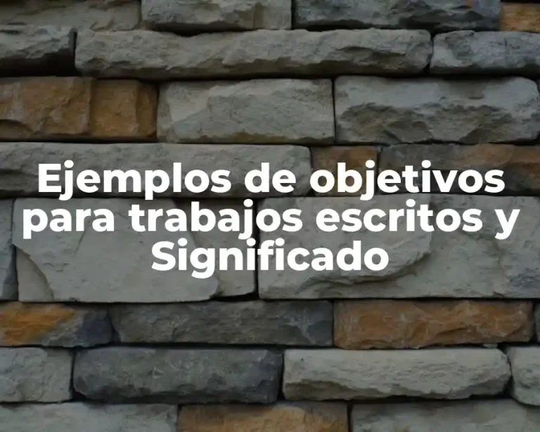 Ejemplos de objetivos para trabajos escritos y Significado