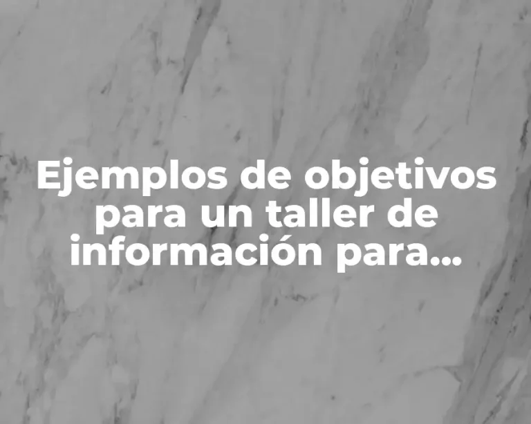 Ejemplos de objetivos para un taller de información para discapacitados