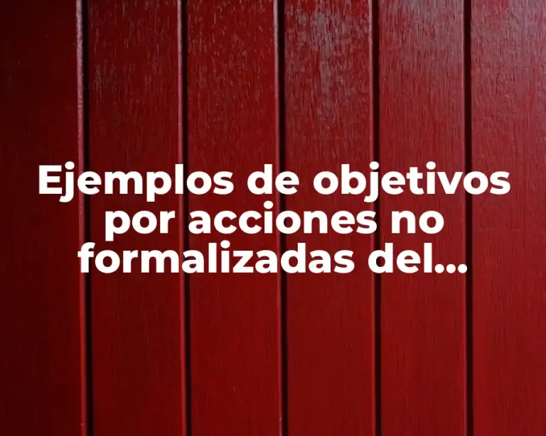 Ejemplos de objetivos por acciones no formalizadas del director general