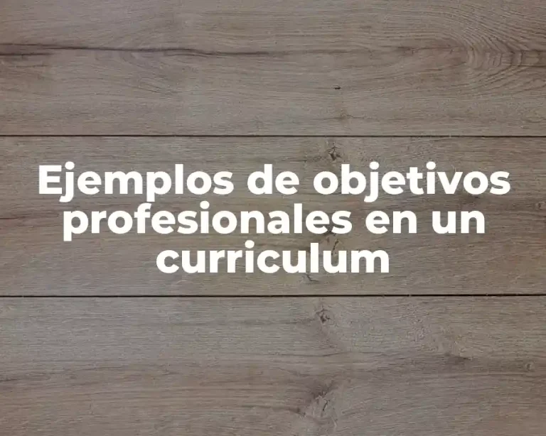 Ejemplos de objetivos profesionales en un curriculum