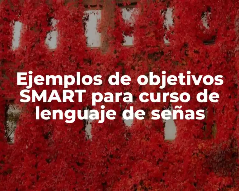 Ejemplos de objetivos SMART para curso de lenguaje de señas