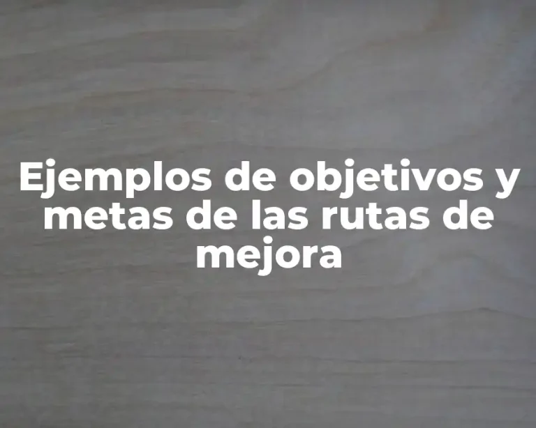 Ejemplos de objetivos y metas de las rutas de mejora