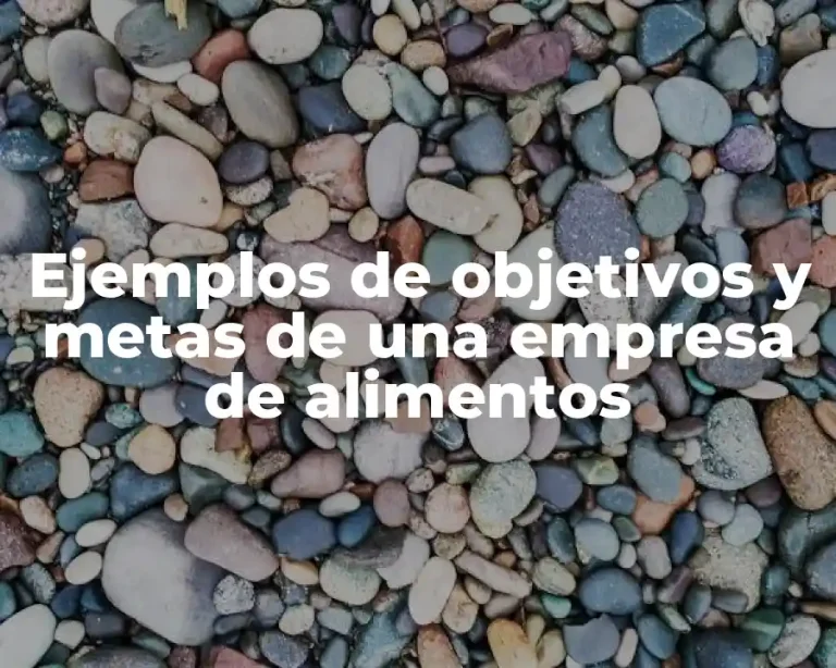 Ejemplos de objetivos y metas de una empresa de alimentos