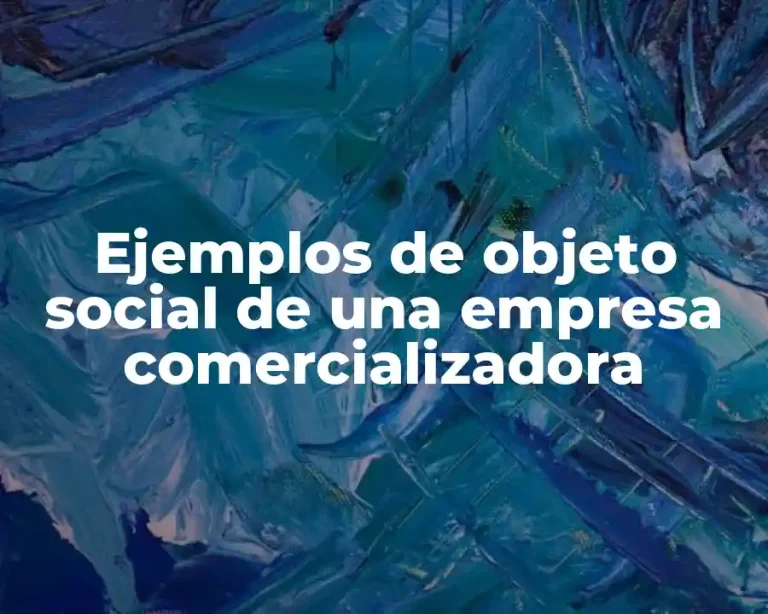 Ejemplos de objeto social de una empresa comercializadora