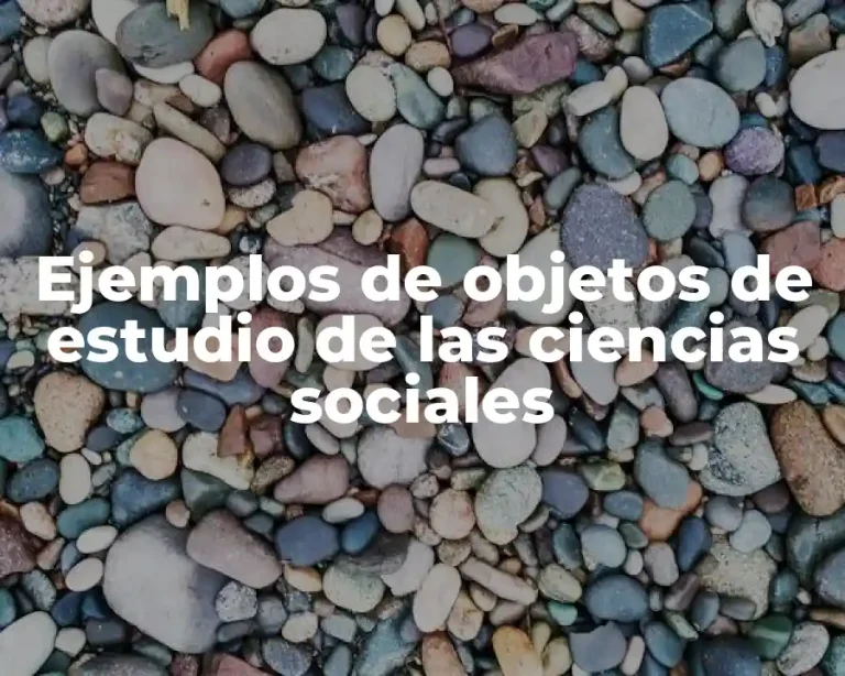 Ejemplos de objetos de estudio de las ciencias sociales