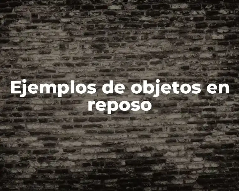 Ejemplos de objetos en reposo