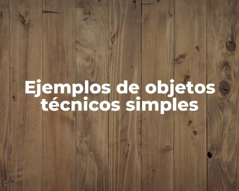Ejemplos de objetos técnicos simples