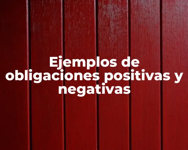 Ejemplos de obligaciones positivas y negativas