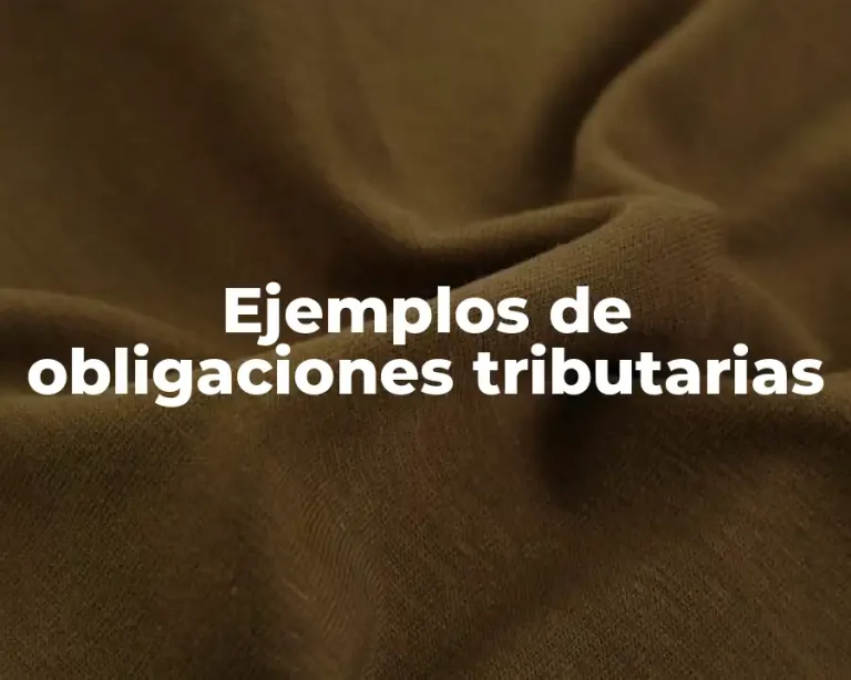Ejemplos de obligaciones tributarias