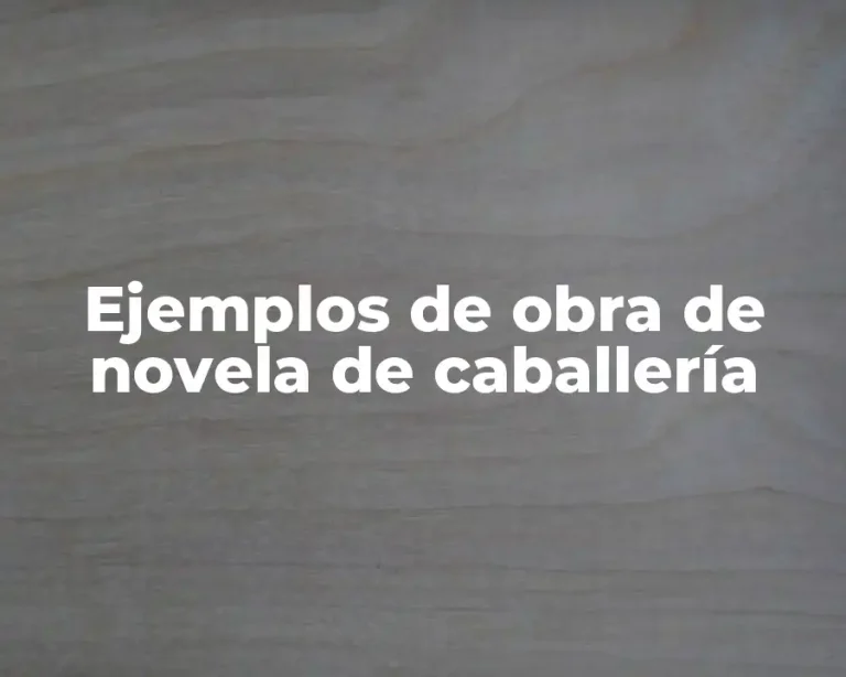 Ejemplos de obra de novela de caballería