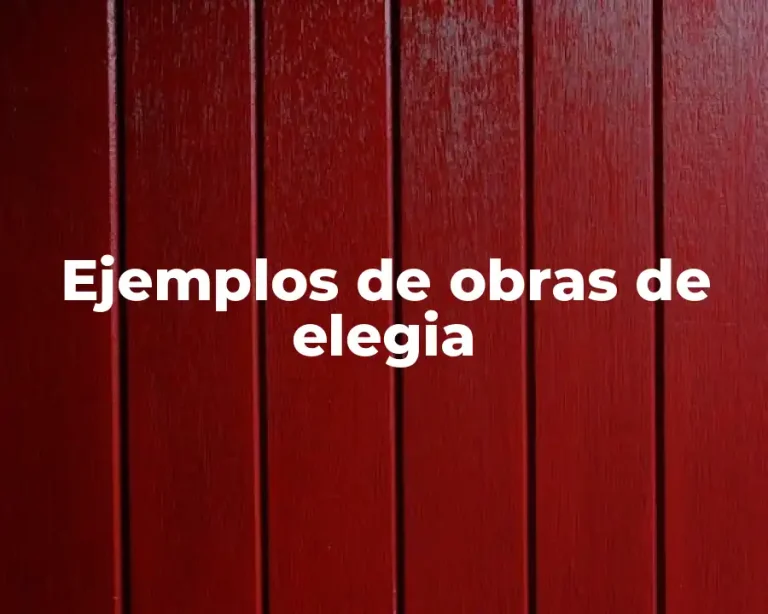 Ejemplos de obras de elegia