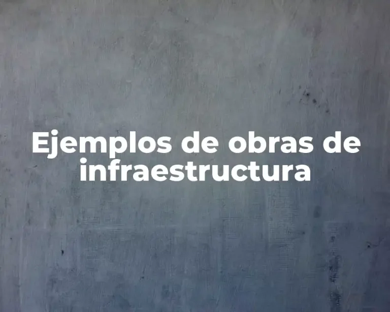 Ejemplos de obras de infraestructura