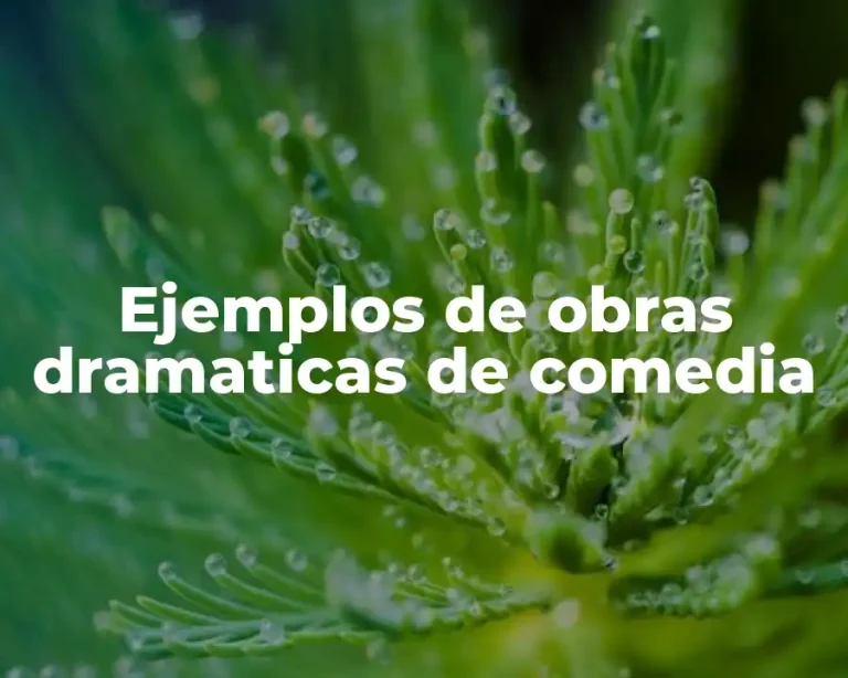 Ejemplos de obras dramaticas de comedia