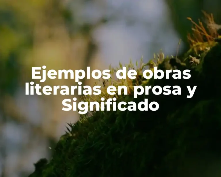 Ejemplos de obras literarias en prosa y Significado
