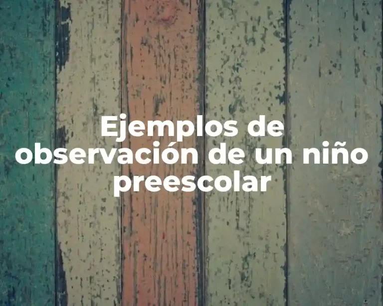 Ejemplos de observación de un niño preescolar