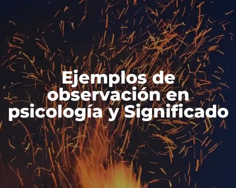 Ejemplos de observación en psicología y Significado