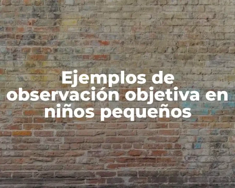 Ejemplos de observación objetiva en niños pequeños