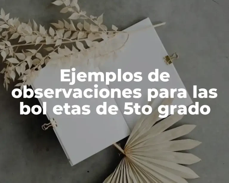 Ejemplos de observaciones para las bol etas de 5to grado