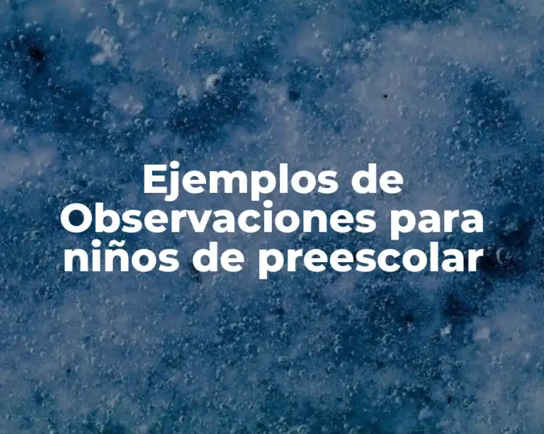 Ejemplos de Observaciones para niños de preescolar