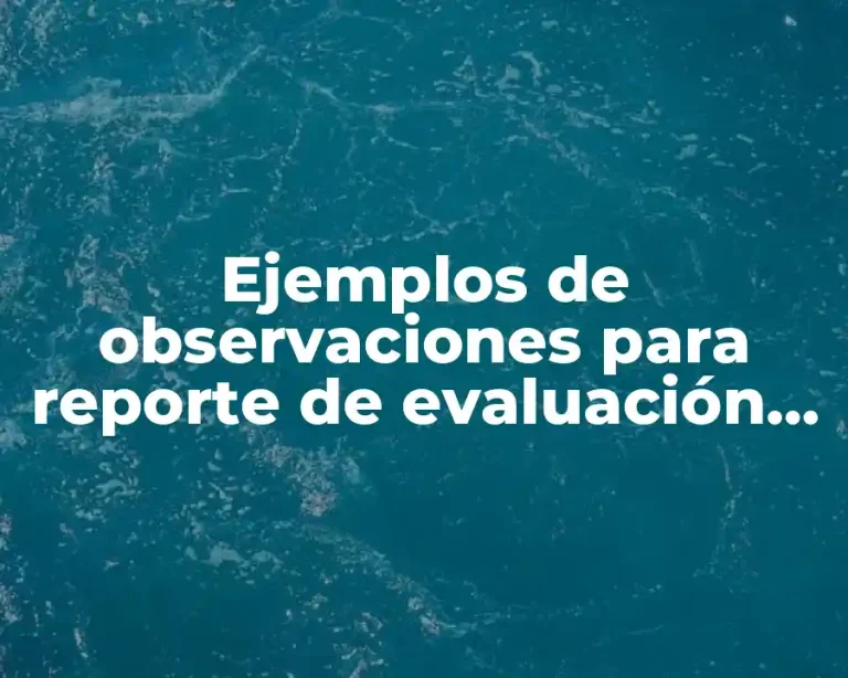 Ejemplos de observaciones para reporte de evaluación del club primaria y Significado