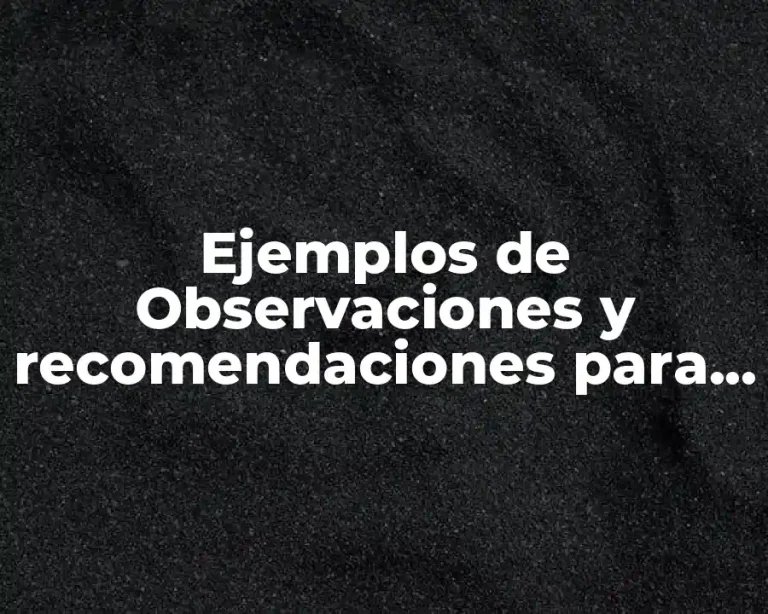 Ejemplos de Observaciones y recomendaciones para peier grado primer