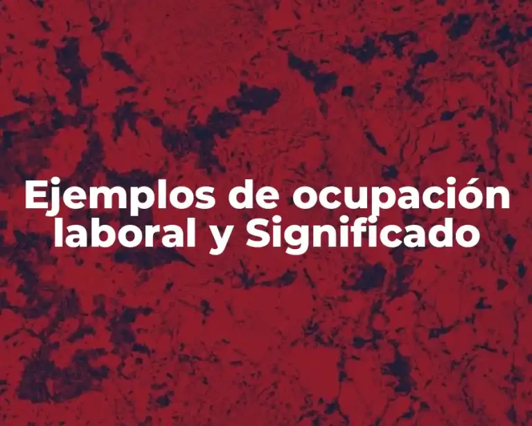 Ejemplos de ocupación laboral y Significado