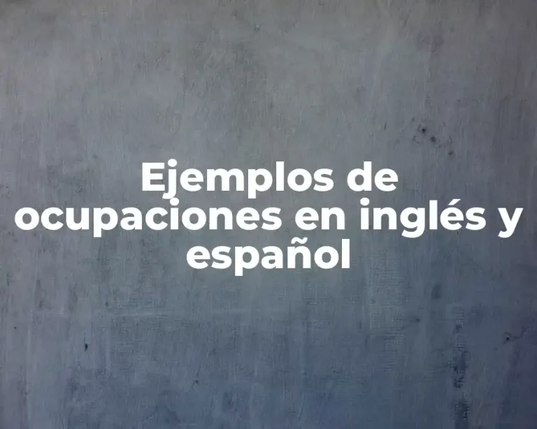 Ejemplos de ocupaciones en inglés y español
