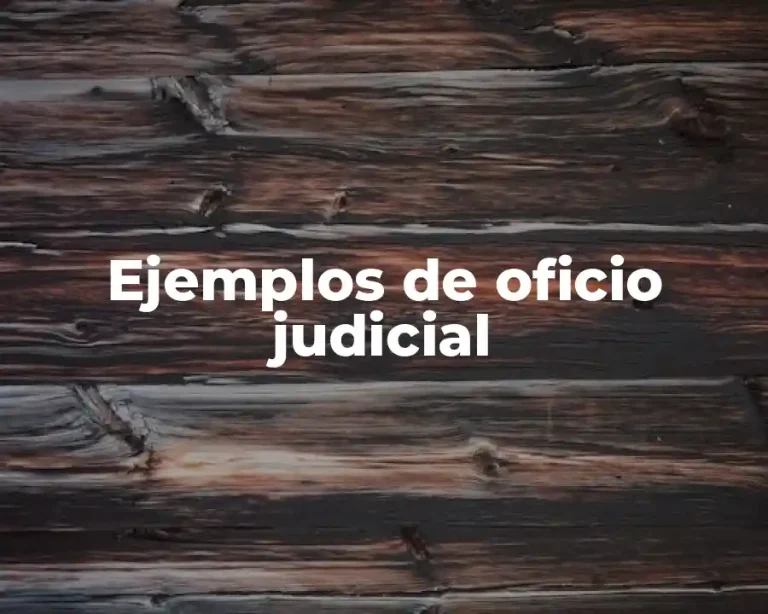 Ejemplos de oficio judicial