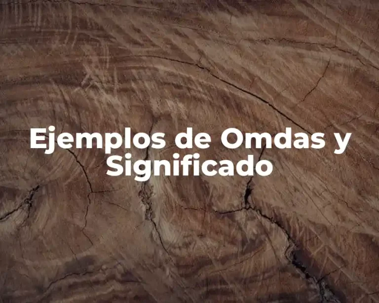 Ejemplos de Omdas y Significado